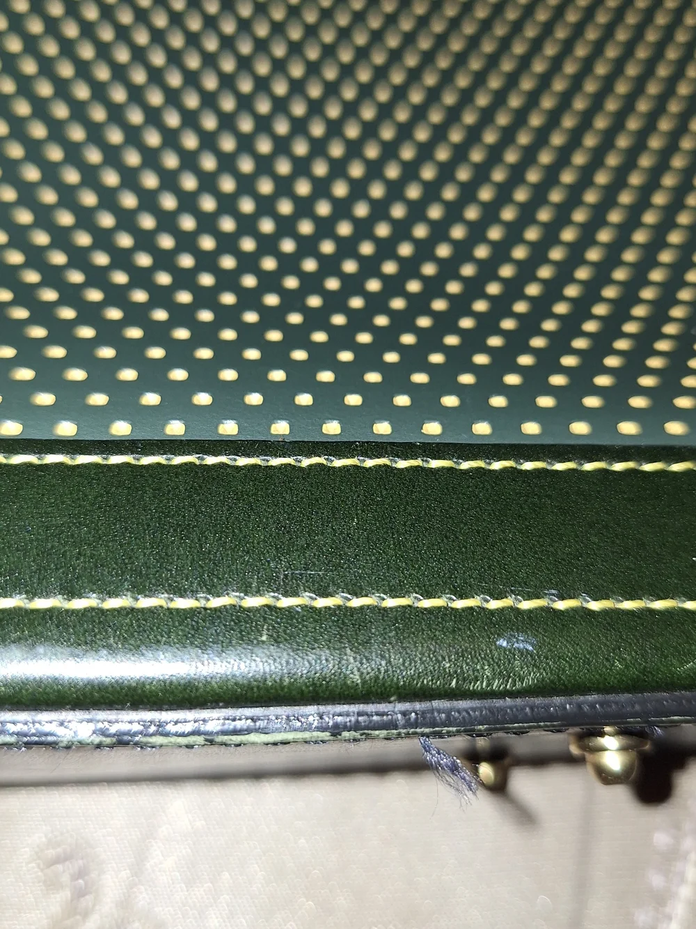 Dooney & Bourke Olive Green Polka Dot Shoulder Bag with Gold Charm